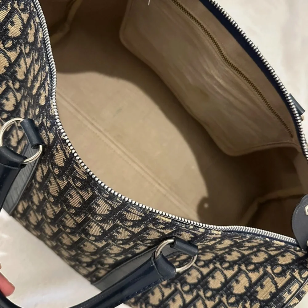 Vintage dior blue and Tan Monogram bowling / Boston bag! - Picture 15 of 15